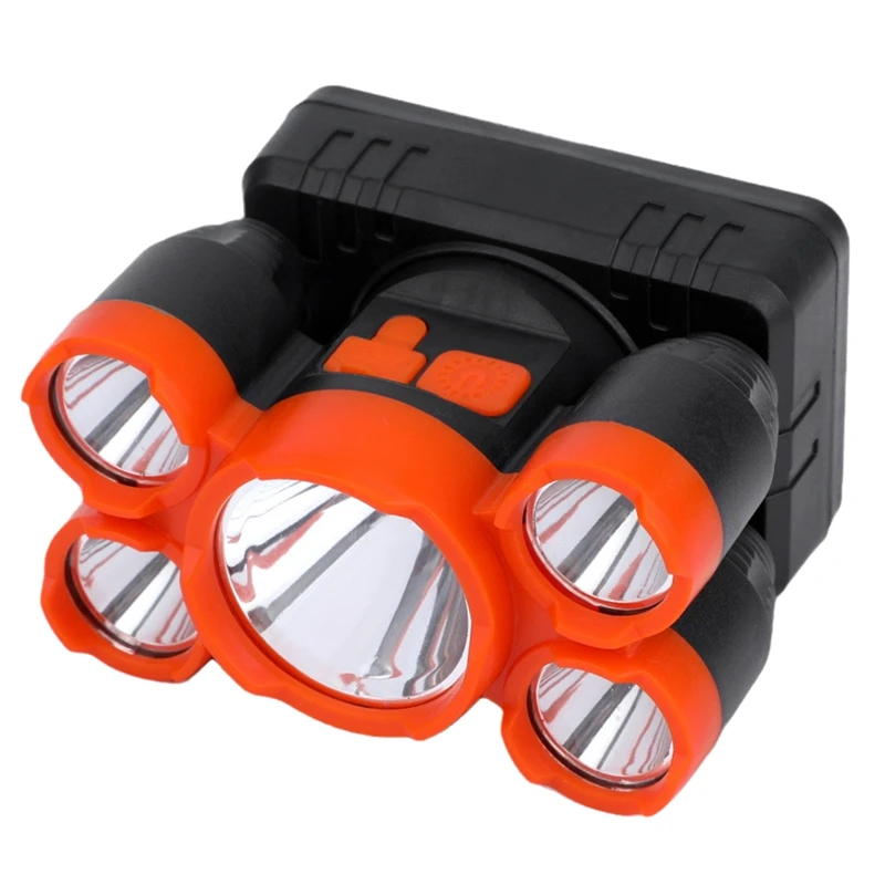 

Strong LED Penta-Core Headlight Waterproof Strong Light Long Shot USB Rechargeable Headlight