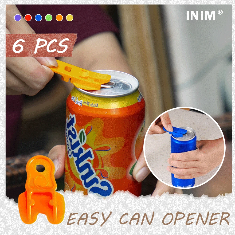 

3/6PCS Cola Beverage Can Opener Easy Can Opener Portable Bottle Opener Multi Function Kitchen Gadget Accessories Random Color