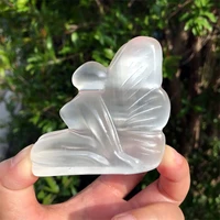 natural selenite hand carved plaster flower fairy angel statue healing reiki repair mineral quartz home decor gift