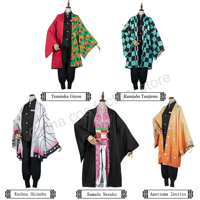 

Anime Demon Slayer Kimetsu No Yaiba Tanjirou Kamado Nezuko Halloween Cosplay Unisex Kimono Cosplay Costume Sets Wig Mask