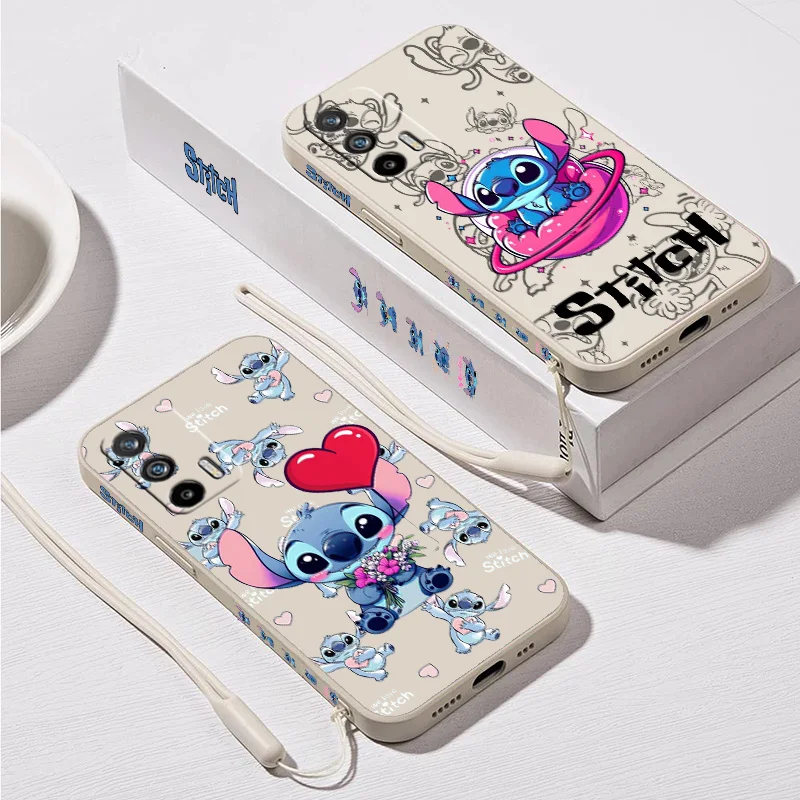 Стич любовь двойная задняя крышка для OPPO Realme X50 X7 11 10 9i 9 8i 8 7 6S 6 Pro Plus жидкая левая