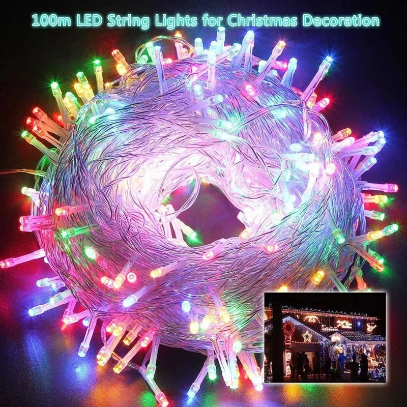 

LED Garland String Lights 10m 30m 50m 100m Christmas Tree Wedding Decoration Waterproof Fairy Light Indoor Outdoor 220V EU Lamp