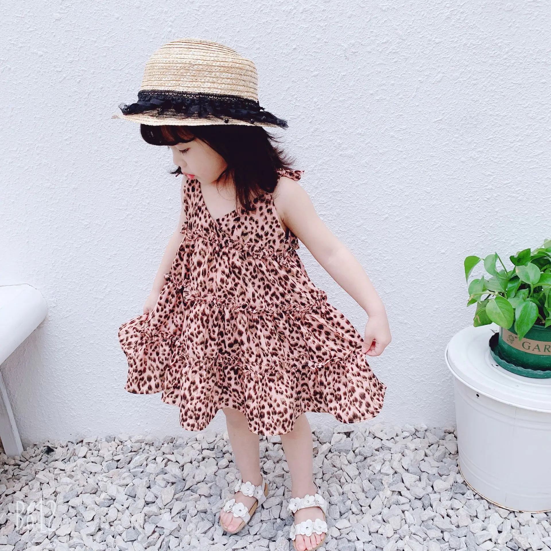Summer 2019 New Korean Leopard-print Dress with dress for Children Cake princess | Детская одежда и обувь