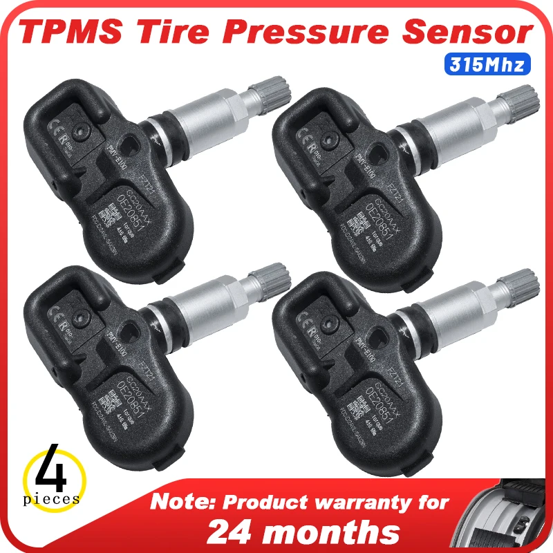 

4 PCS Tire Pressure Sensor TPMS PMV-E100 42607-02090 for Toyota AVALON CAMRY 4RUNNER COROLLA 2019 2020