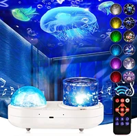 led galaxy starry sky projector star night light with music speaker rotating ocean wave projection for kids gifts bedroom decor