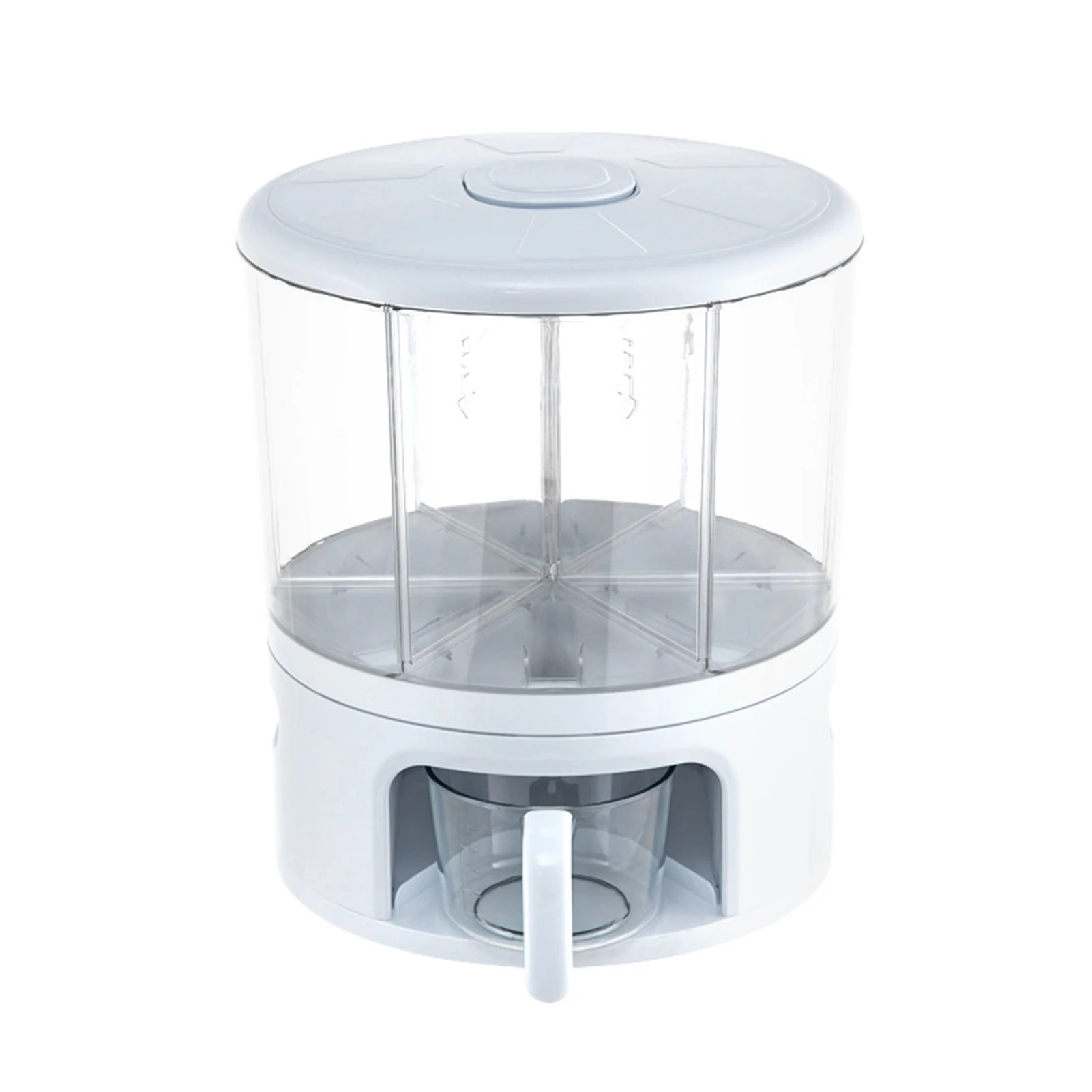 

Kitchen Storage Container Rotatable Food Storage Rice Bucket 6-Grid Classified Insect Proof And Moisture-Proof Grain Storage Box
