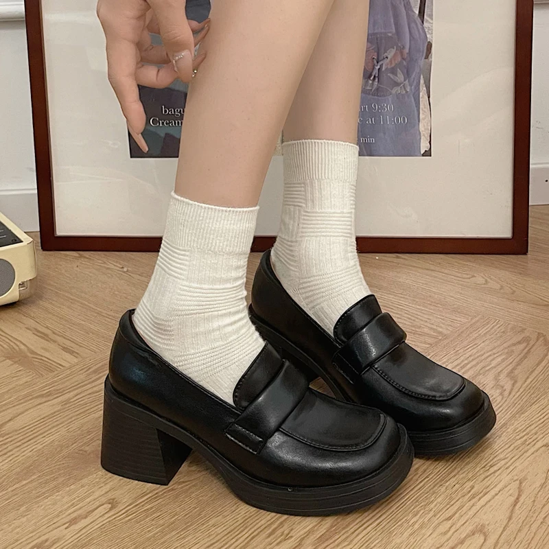 

Женские босоножки на высоком каблуке, повседневные туфли-лодочки на массивном каблуке, 2023