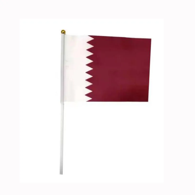 

14*21 CM Qatar National Flag Small Hand Banner 100PCS/LOT