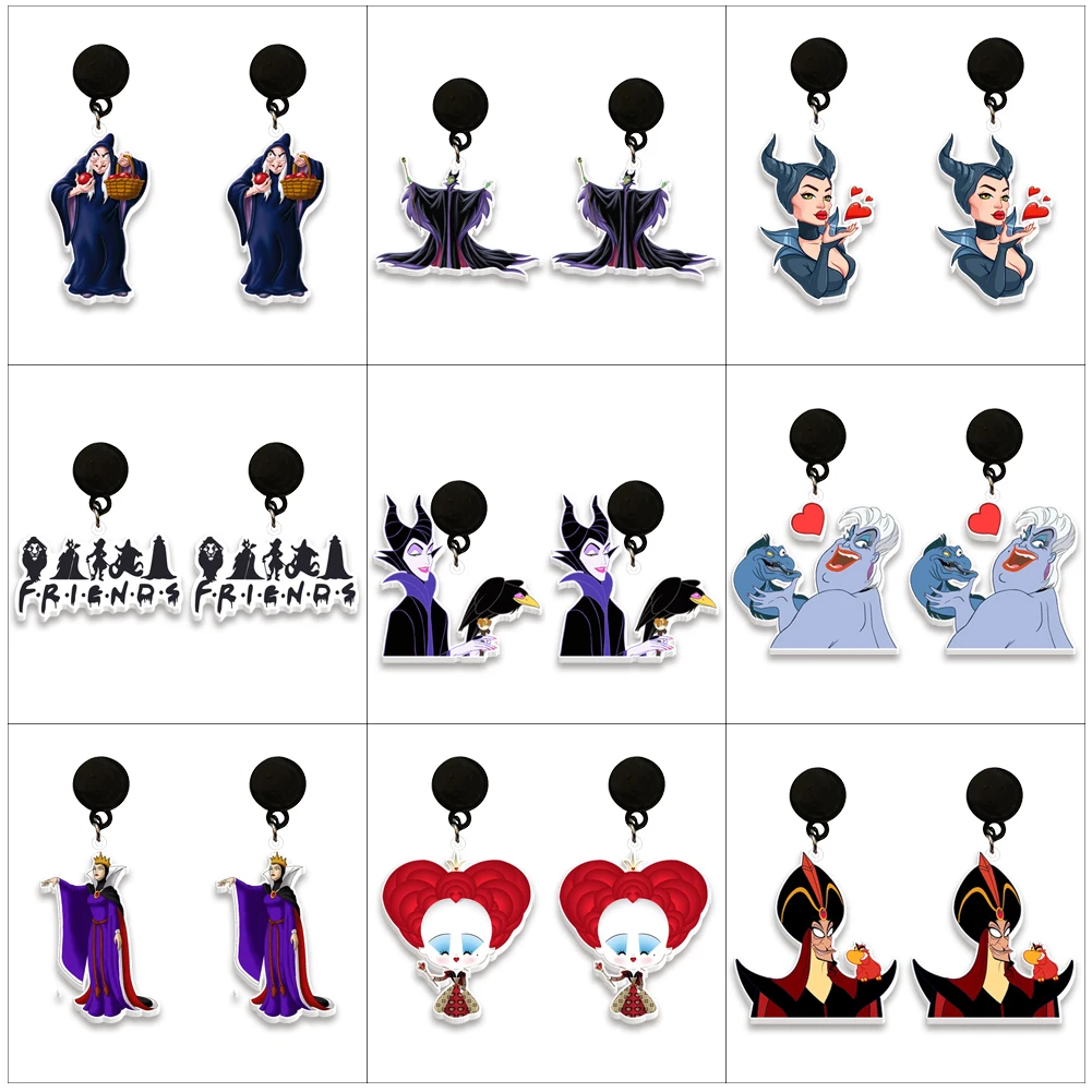 W женские серьги-гвоздики Disney Cruella Lady Tremaine фигурки героев фильма акриловые серьги