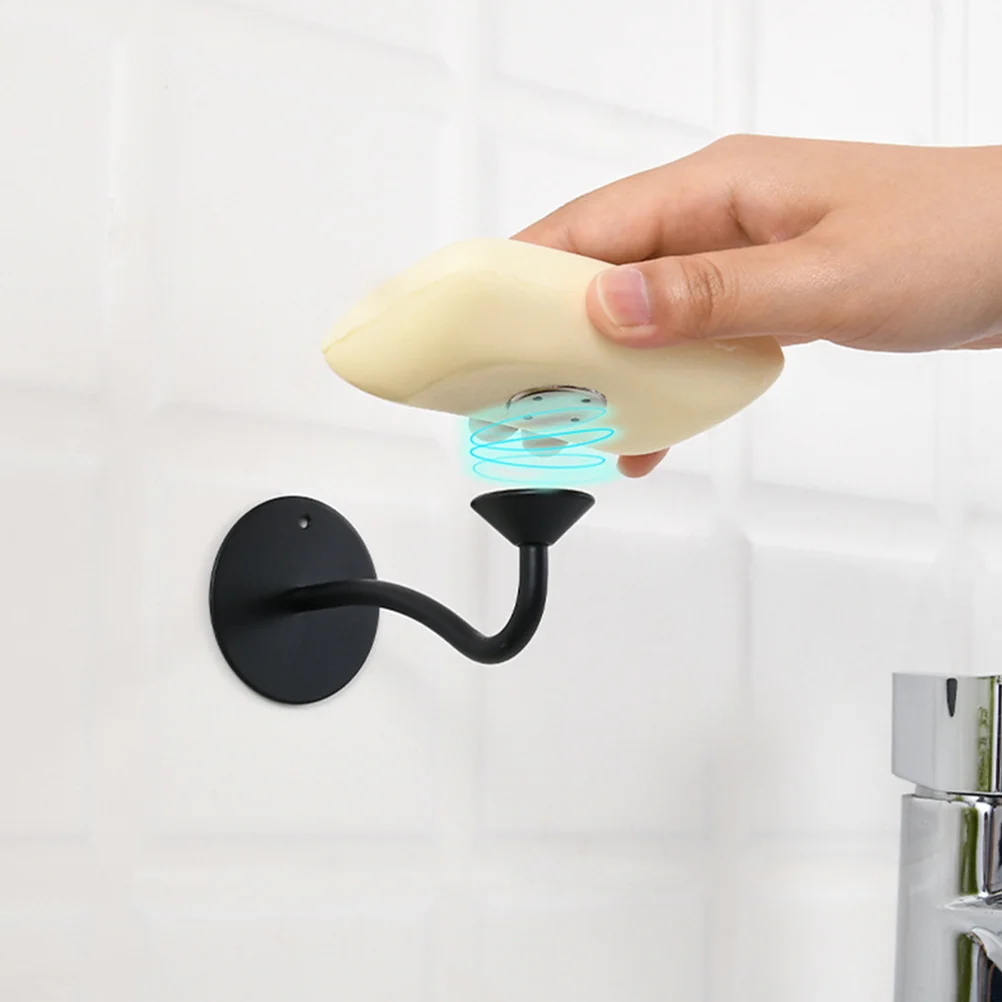 Магнитный держатель для мыла настенные полки на присоске стеллажи Force черная