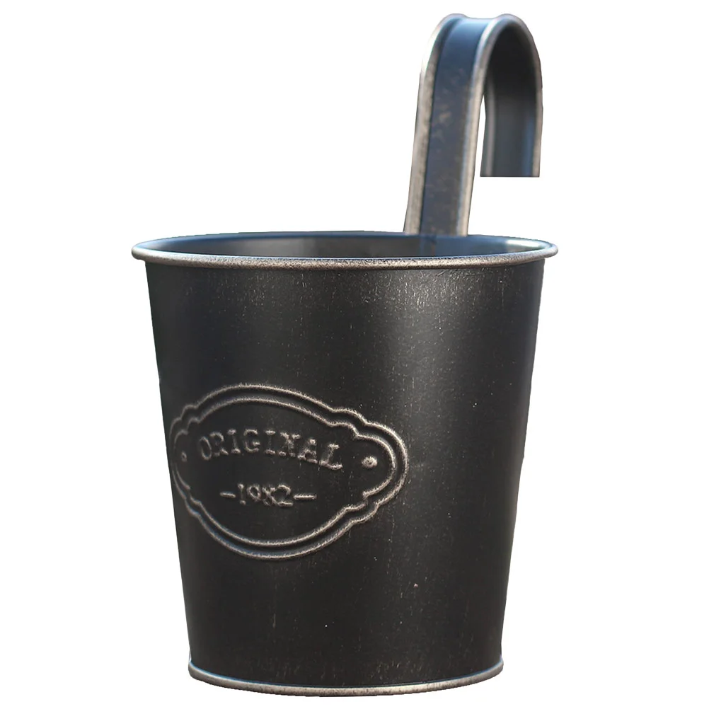 

Flower Pot Metal Hanging Flower Pot Balcony Garden Planter Basket Fence Hanging Bucket