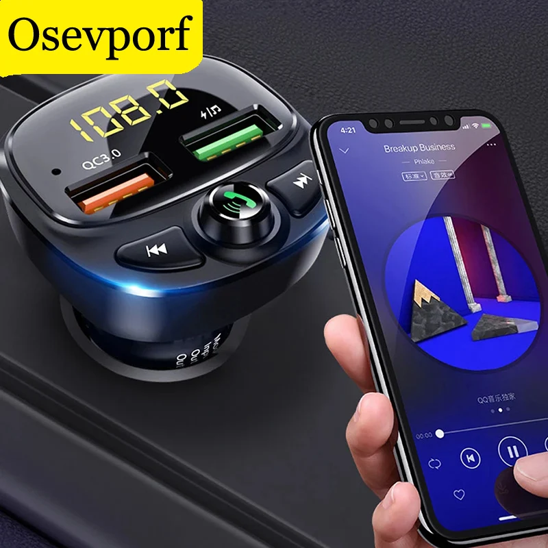 

Car Charger Quick Charge 3.0 Dual USB Fast Charging Bluetooth Wireless Transmitter For iPhone Samsung Xiaomi Mobile Phone In Car