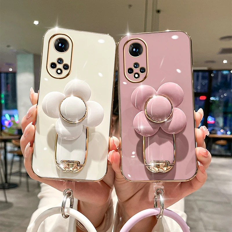 

Невидимая вращающаяся подставка с цветами для Honor X9 X8 чехол X7A X9A X7 50 70 10 20 Lite 20i 30S Nova 9 8i текстурный силиконовый чехол