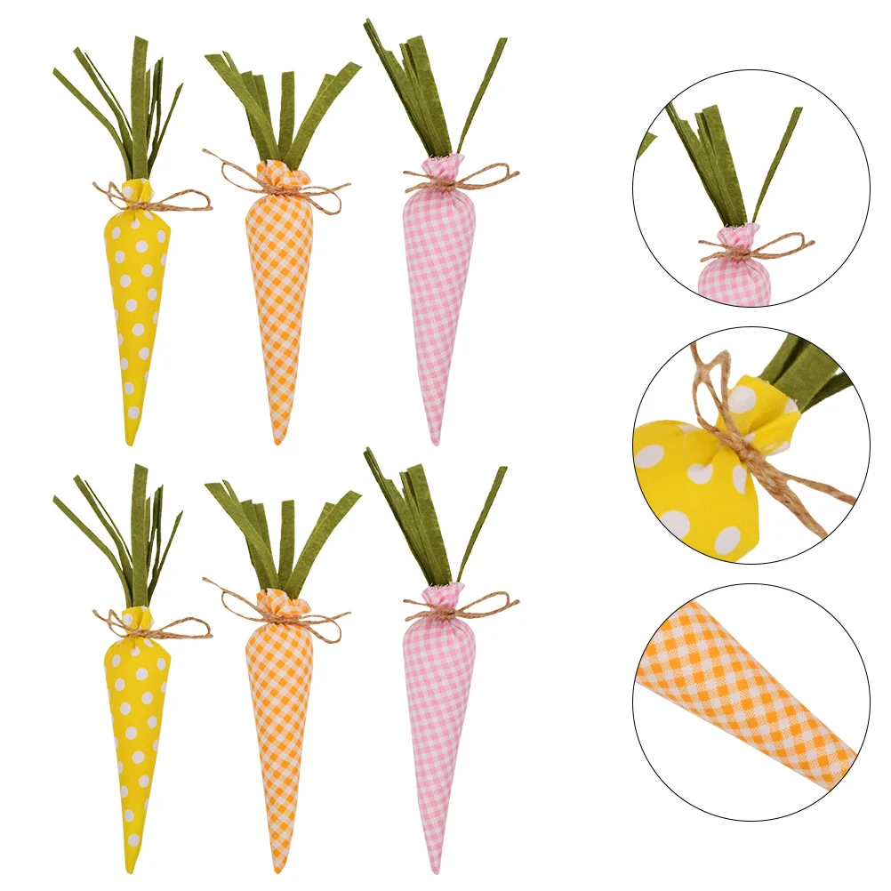 

6 Pcs Creative Carrot Shape Decor Easter Carrot Decor Easter Party Layout Decor