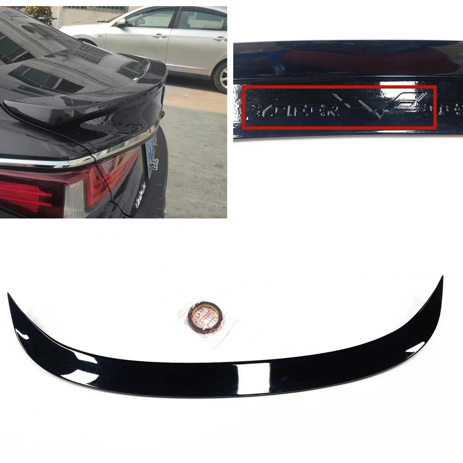 For Lexus ES350 ES300H 2019-2021 Yofer Rear Trunk Lid Spoiler Wing Silver/Black Body Kit Tailgate Trim Decklid Roof Splitter Lip