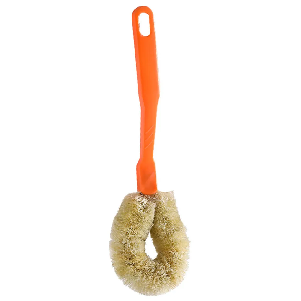 

Kitchen Non-stick Oil Pot Brush Linen Fiber Long Handle Dish Bowl Cup Brush Scrubber Random Color
