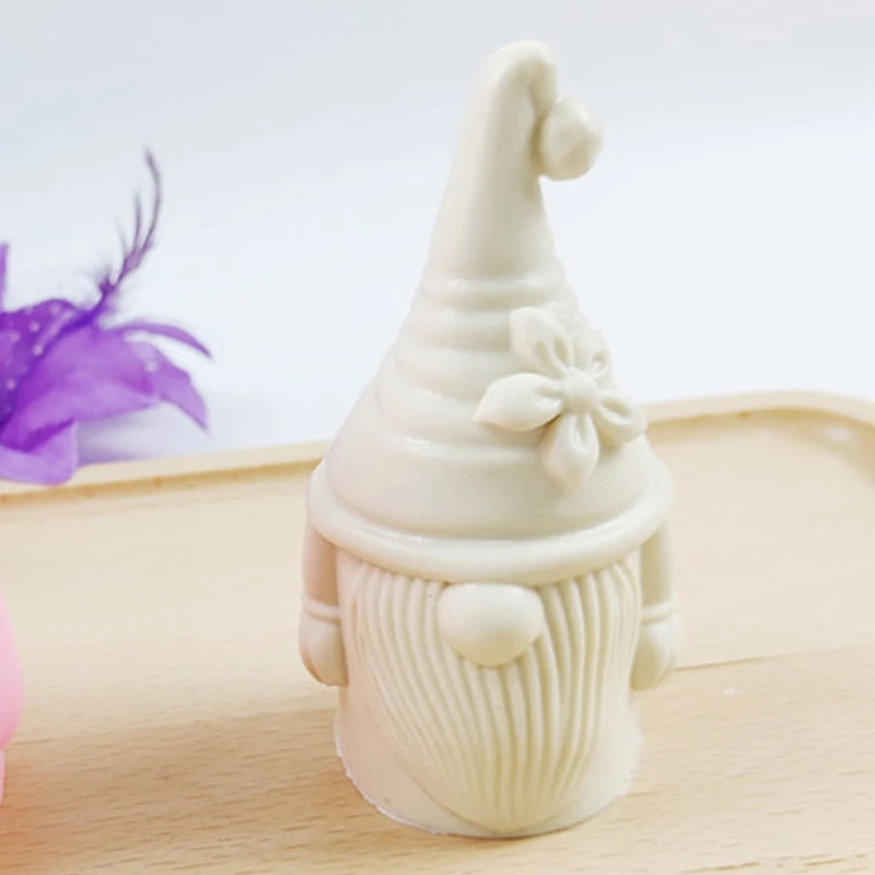 

Christmas Flower Gnome Silicone Mold 3D Dwarf Epoxy Resin Mold DIY Craft Casting Mould for Candle Gnome Ornament Making