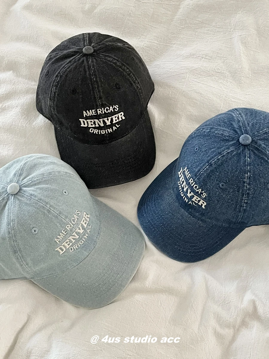 Джинсовая мягкая Кепка с широкими полями в стиле ретро