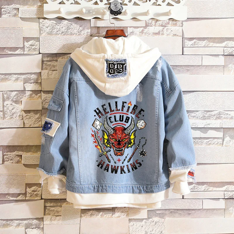 

Куртка Мужская/женская из джинсовой ткани «очень странные дела»