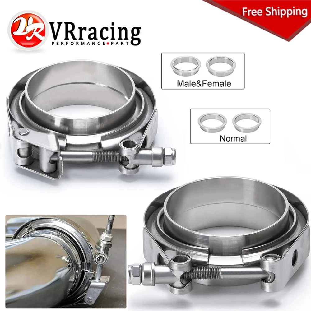 

Автомобильные V-образные зажимы из нержавеющей стали, 2 дюйма, 2,5 дюйма, 3 дюйма, 3,5 дюйма, 4 дюйма, с выхлопным фланцем, Комплект V-образных зажим...