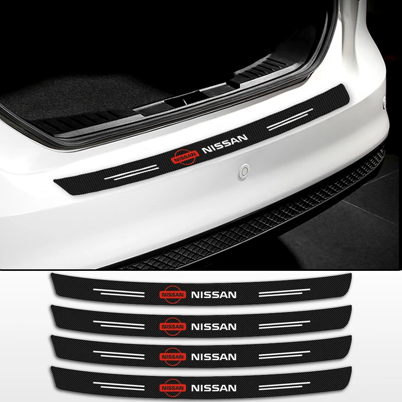 

Car Carbon Fiber Rear Bumper Guard Decorate Sticker for Nissan Tiida Qashqai J11 J10 Juke Versa Kicks March Terrano 2 Skyline