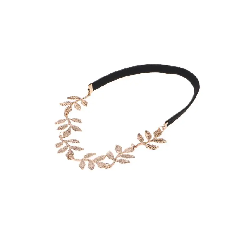 

Greek Goddess Peace Angel Golden Leaves Elastic Hair Band Headband Vintage