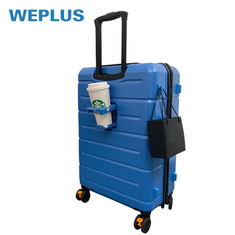 

WEPLUS 20inch Travel Suitcase with Cup Holder Brake Spinner Wheel hanger Carry On Luggage viaje bag for Men Women
