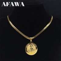 saint colette stainless steel medal pendant necklace gold color religious archangel necklaces amulet jewelry colgante n2319s02