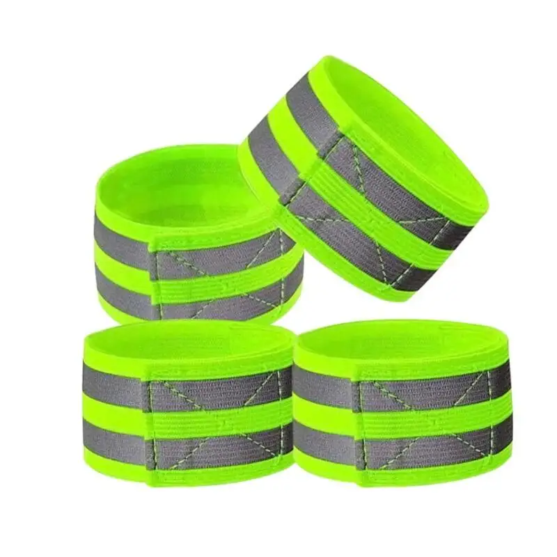 

2PC Reflective Bands Elasticated Armband Wristband Ankle Leg Strap Safety Reflector Tape Straps for Night Jogging Walking Biking