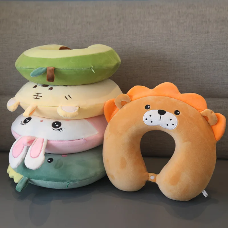 

Cartoon Animal U-shaped Neck Pillow Super Soft Slow Rebound Airplane Travel Car Nap Pillow Office Student Lunch Sleeping Pillow