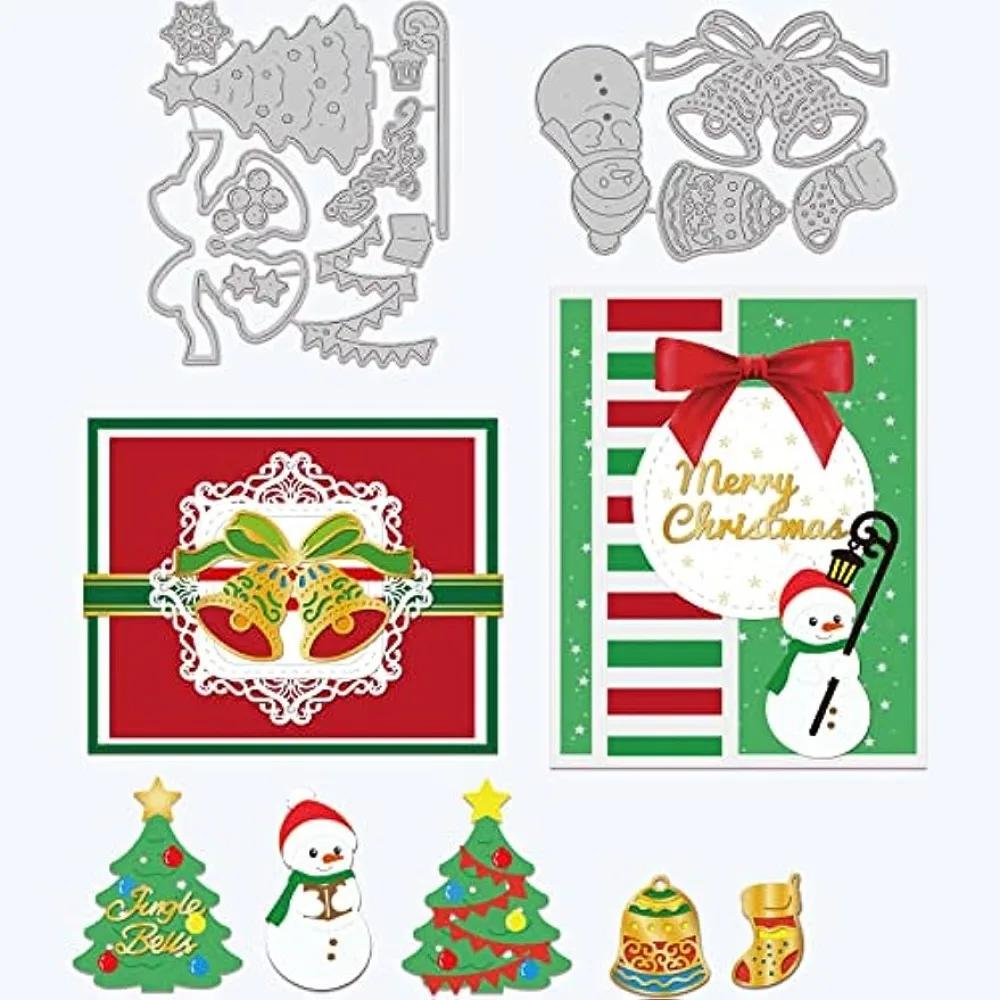 

Christmas Tree Embossing Template Christmas Smowman Bell Carbon Steel Die Cuts for Scrapbooking Card DIY Craft Decoration