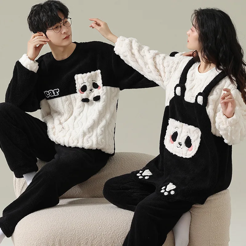 2022 New Heavy pair pyjama set Winter flannel ladies' cashmere and long housewear hooded coral velvet nightgown set