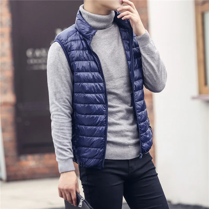 Fashion Brand Men Down Vest Coats New Winter Casual Sleeveless Lightweight Down Duck Vest Coats Male coat men 2022 men vests