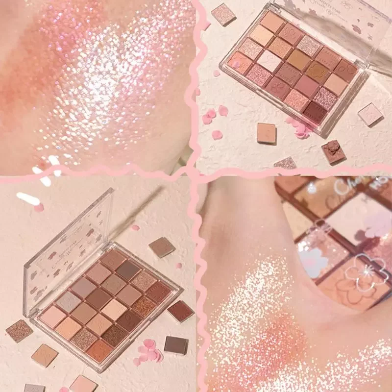 

NEW2023 20 Colors Sakura Eyeshadow Palette Earth Color Pearly Matte Glitter Eye Shadow Shiny Sequins Eye Pigments Women Makeup C