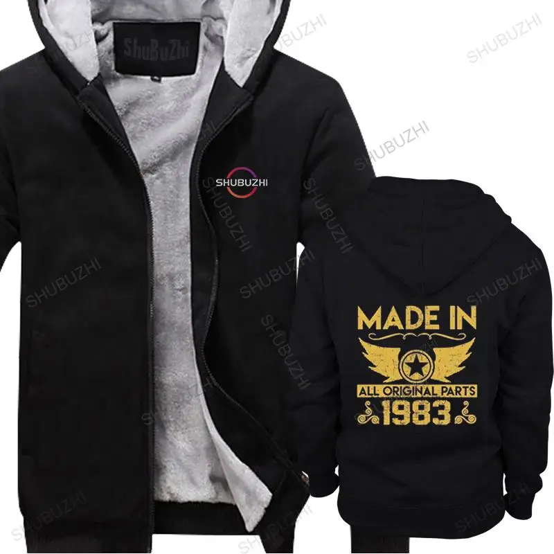 

thick hoodies top online sales 33rd Birthday Made In 1983 Round Collar Casuals blue fleece hoody men's Brand-Clothing jacket