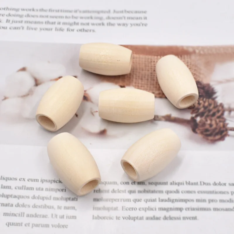 

20*30mm 10Pcs/Pack Unfinished Natural Color Oval Shape Wooden Beads Spacer Beads DIY Custom Fashion Bracelet Crafts Accessories