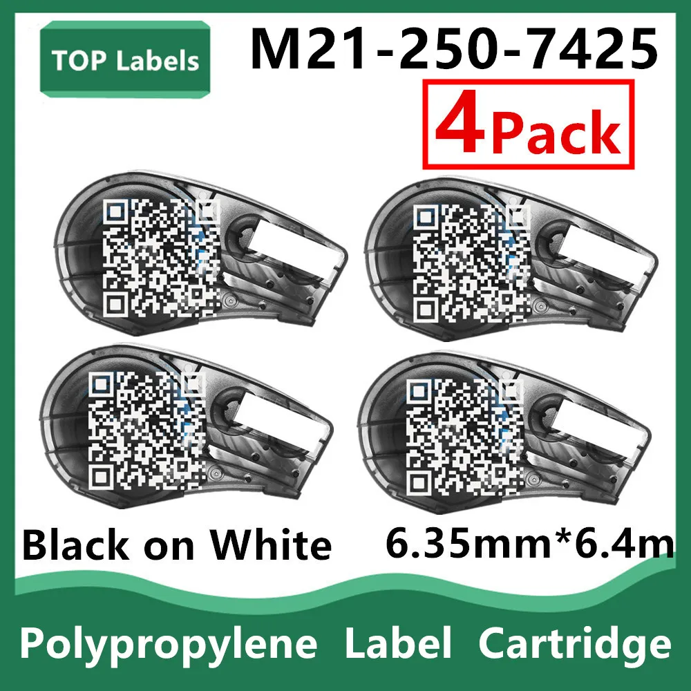 

1~4PK Replacement M21-250-7425 Signs Temperature Resistant Label for Laboratory,Asset Tracking,Datacom Labeling,Black on White