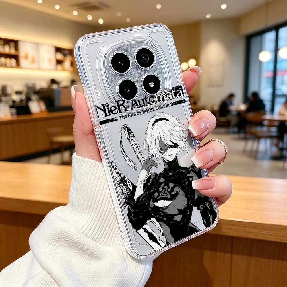 Фото Аниме-чехол NieR Automata для Xiaomi POCO X7 X6 X5 F7 F6 F5 F4 M8 M6 C85 C71 Pro, прозрачный защитный чехол для телефона №3