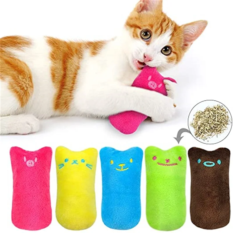 

Pet Cats Cute Toys Catnip Products Kitten Teeth Grinding Plush Thumb Pillow Play Game Mini Accessories Cotton Soft Chew Bite Toy