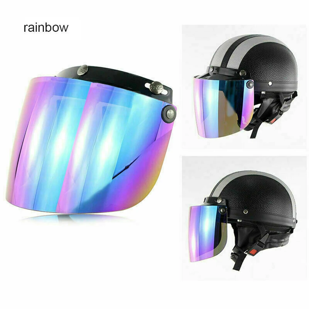 

1Pcs Motorcycle Helmet Three-button Lens For Harley Helmet Bubble Mirror Windproof Anti-glare Safety Lens For Retro Open Face