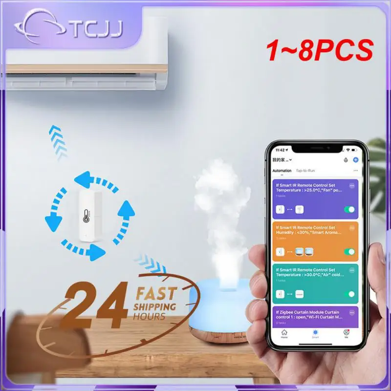 

Умный Wi-Fi датчик температуры и влажности Tuya, 1-8 шт.