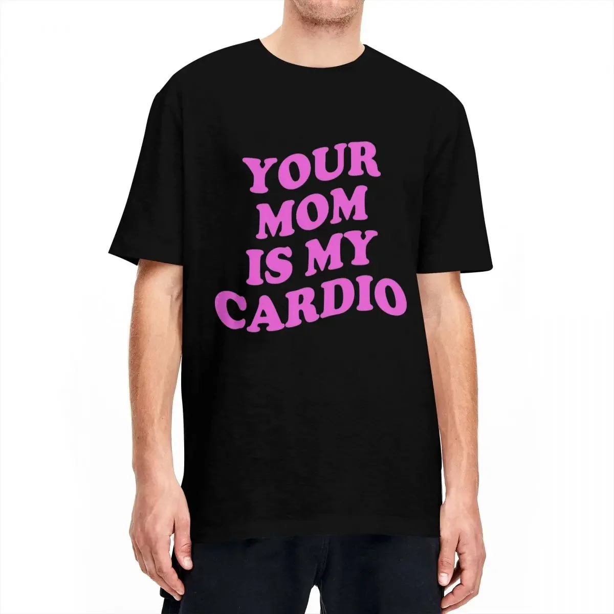 Футболка мужская с надписью ваша мама это моя кардио свободная рубашка из