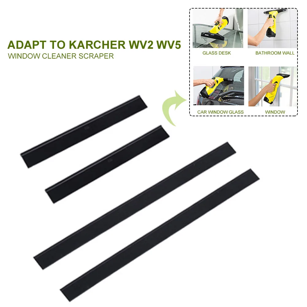 

2pairs Window Cleaner Car Soft Rubber Scraper Strip Scratch Proof Replacement Parts Bedroom Kitchen Squeegee For Karcher WV2 WV5