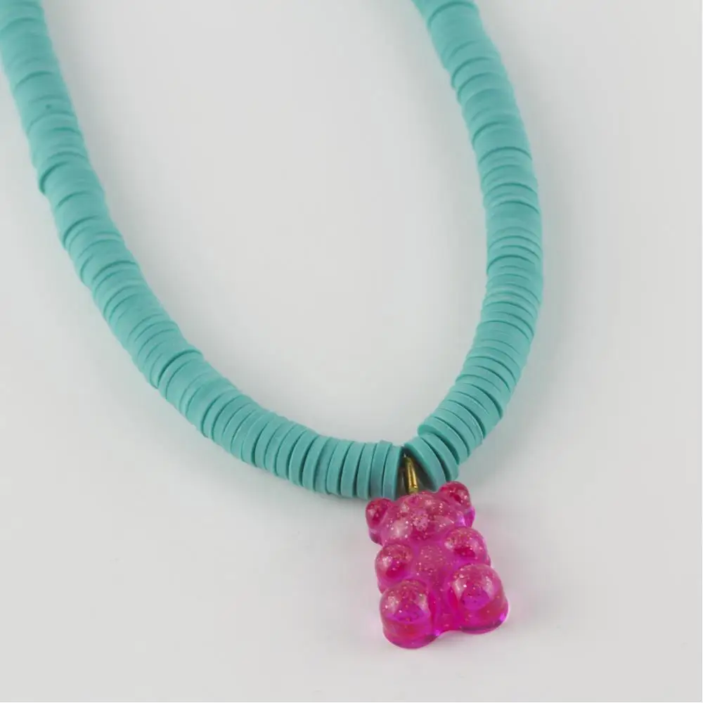 

Teddy bear figured Fimo necklace fashion chain jewelry accessories for women earrings bracelet ring for kids gift beads