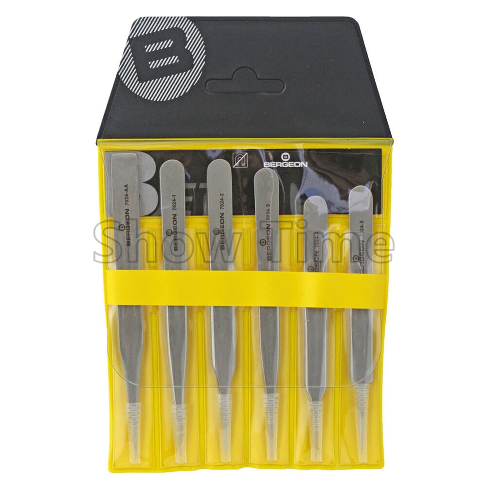 

Watch repair toolBergeon 7024 Set of 6 Anti Magnetic antimagnetic Tweezers Swiss Watchmaker Tool