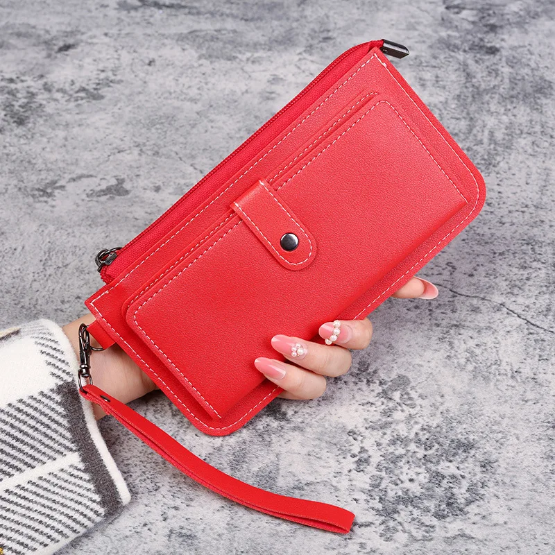 Multi-card Position Wallet Women PU Leather Bag Long Wallets Multifunctional Clutch Buckle Zipper Student Purse Coin Bags