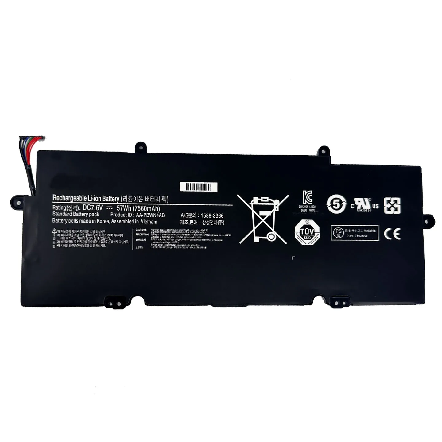 Фото Аккумулятор AA-PBWN4AB 7.6V 57Wh 7560mAh для Samsung ATIV Book 5 540U/540U4E, NP730U3E/NP740U3E, NT530U4E/NT540U4 - BA43-00360A №2