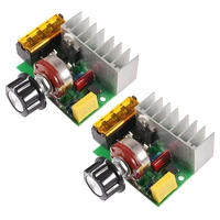 2 pcs 4000w ac 220v scr electric voltage regulator motor speed controller dimmers dimming speed with fuse