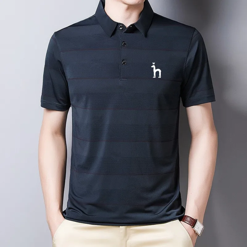 Embroidery HAZZYS Men's Shirt 2023 Summer Slim Fit Fashion Short Sleeve Top Polo Shirt Fashion Casual Polo T-shirt for Men