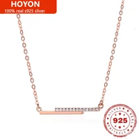 hoyon korean 2022 trend collarbone chain real 925 sterling silver rose gold necklace female all match ins wind pendant box gift